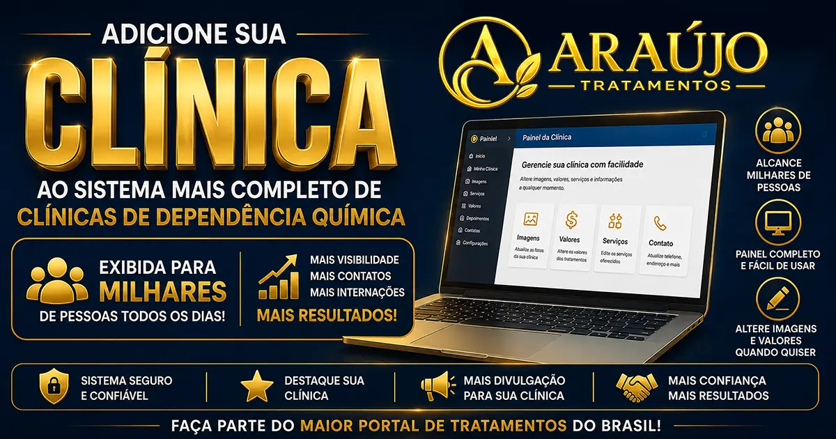 Adicione sua clínica ao portal do Grupo Araújo Tratamentos