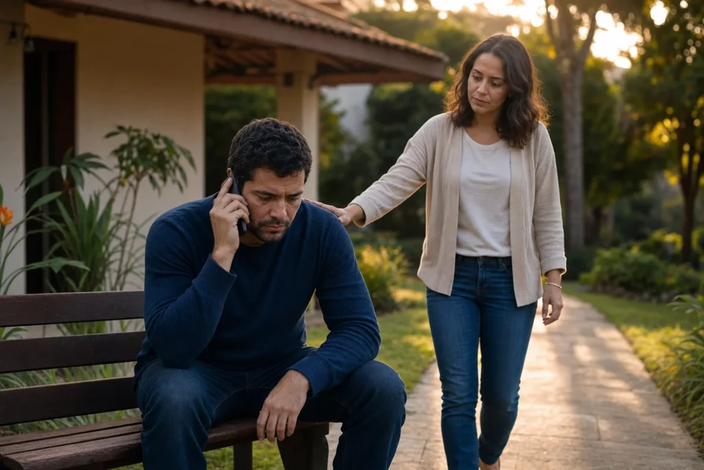 Adulto pede ajuda pelo telefone e recebe apoio após uma recaída